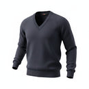 MagicFit V Neck Cotton/Acrylic V Neck Jumper - Navy