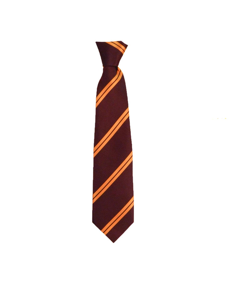 Maroon and Gold Striped Elastic Tie